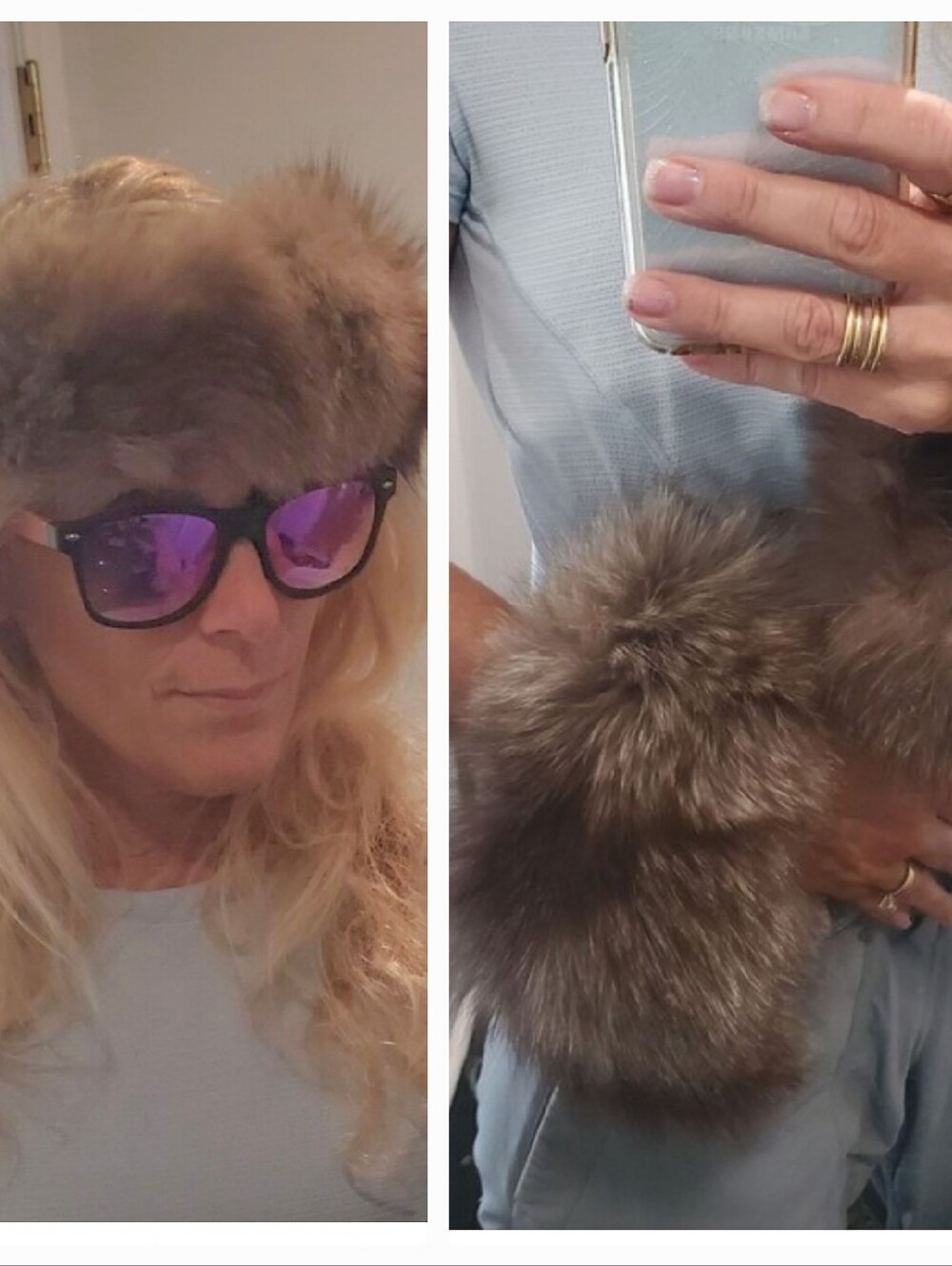 Crystal Fox Real Fur Headband Neck Warmer Collar And Cuffs Set